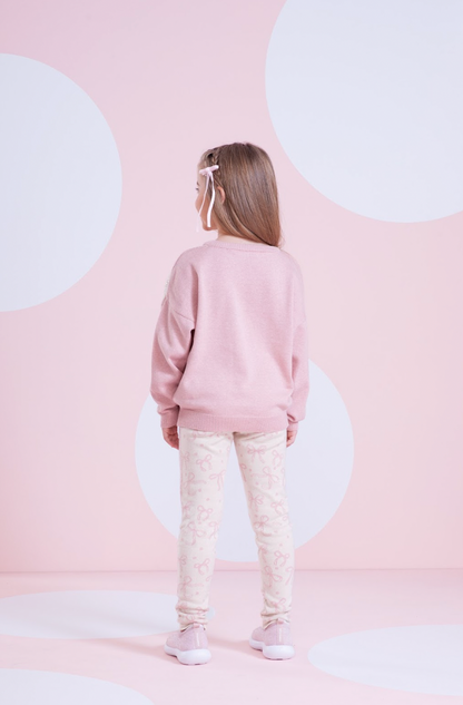 Legging Infantil Tricot Jacquard Multi-laços Ninive - Pituchinhus