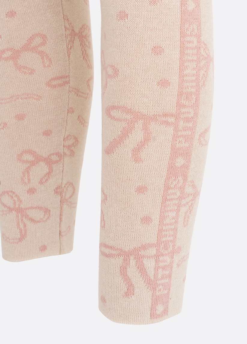 Legging Infantil Tricot Jacquard Multi-laços Ninive - Pituchinhus