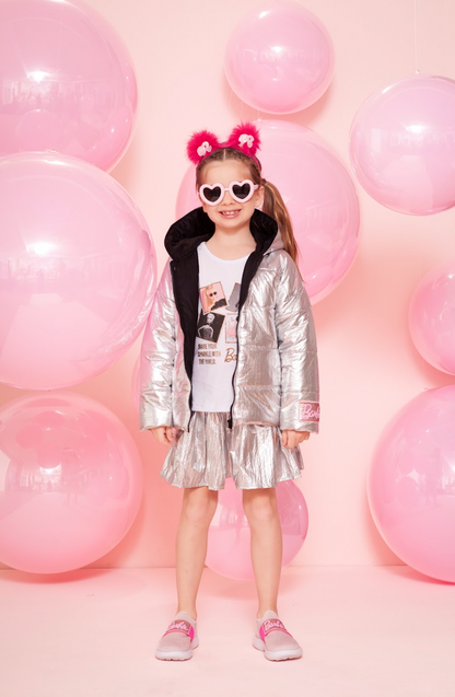 Saia Infantil Prata Patche Barbie - Pituchinhus