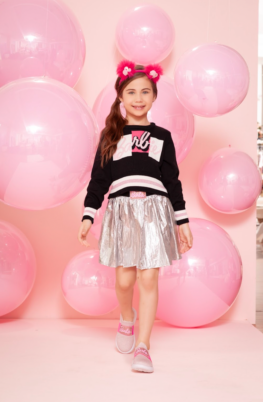 Saia Infantil Prata Patche Barbie - Pituchinhus