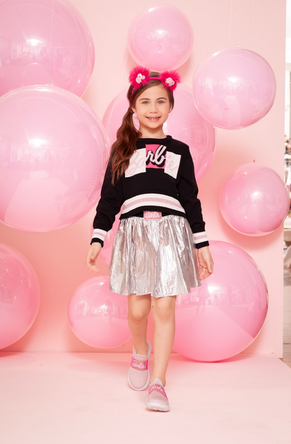 Saia Infantil Prata Patche Barbie - Pituchinhus