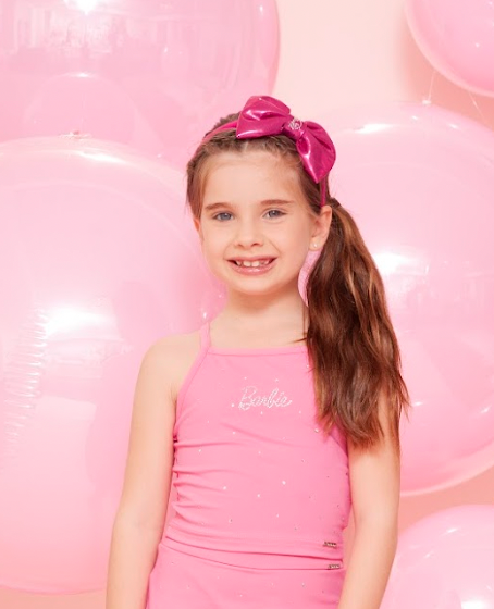 Conjunto Infantil Blusa Light Cristais Barbie e Calça Reta Light Cristais Barbie Rosa Pop Pink - Pituchinhus
