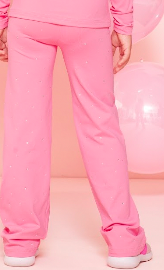 Conjunto Infantil Blusa Light Cristais Barbie e Calça Reta Light Cristais Barbie Rosa Pop Pink - Pituchinhus