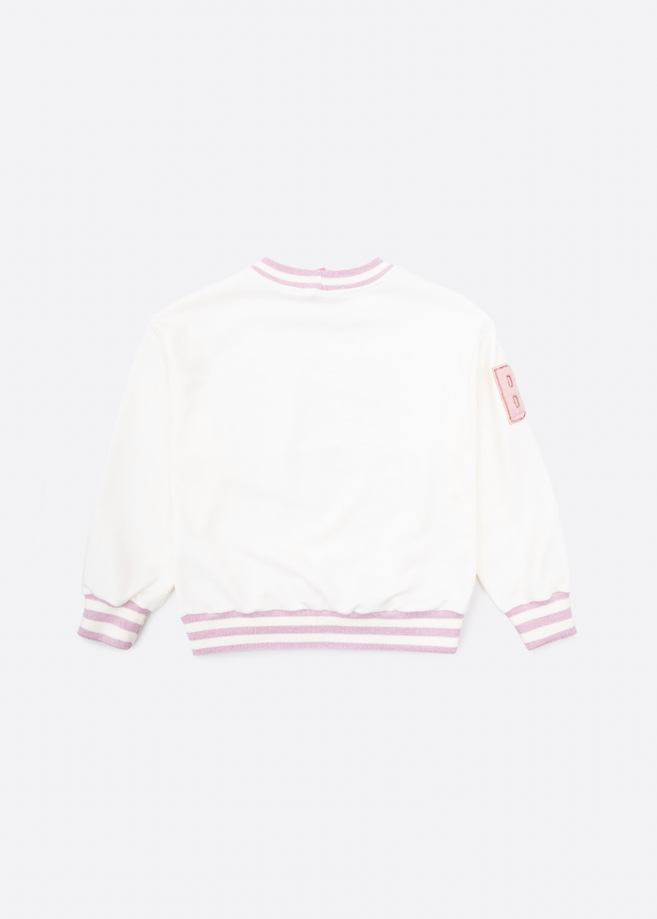 Blusa Moletom Infantil Patche Barbie Cristais Off White - Pituchinhus