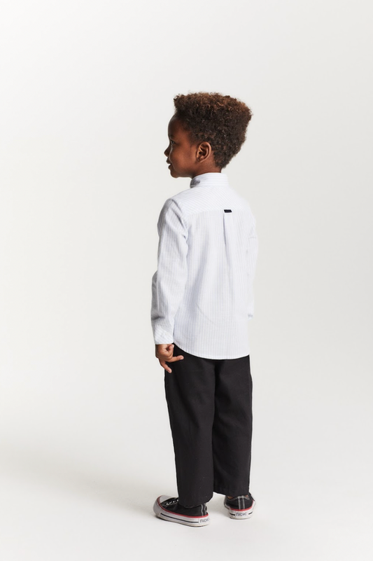 Calça Bebê Social Sarja Peletizada Preta - Um Mais Um