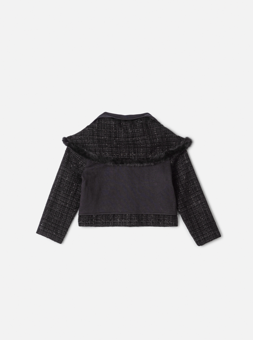 Conjunto Infantil Conceito Tweed Casaco e Saia-shorts Preto - Animê