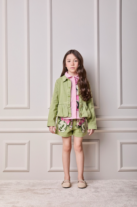 Jaqueta Infantil Minnie Verde Forest - Animê PRÉ-VENDA