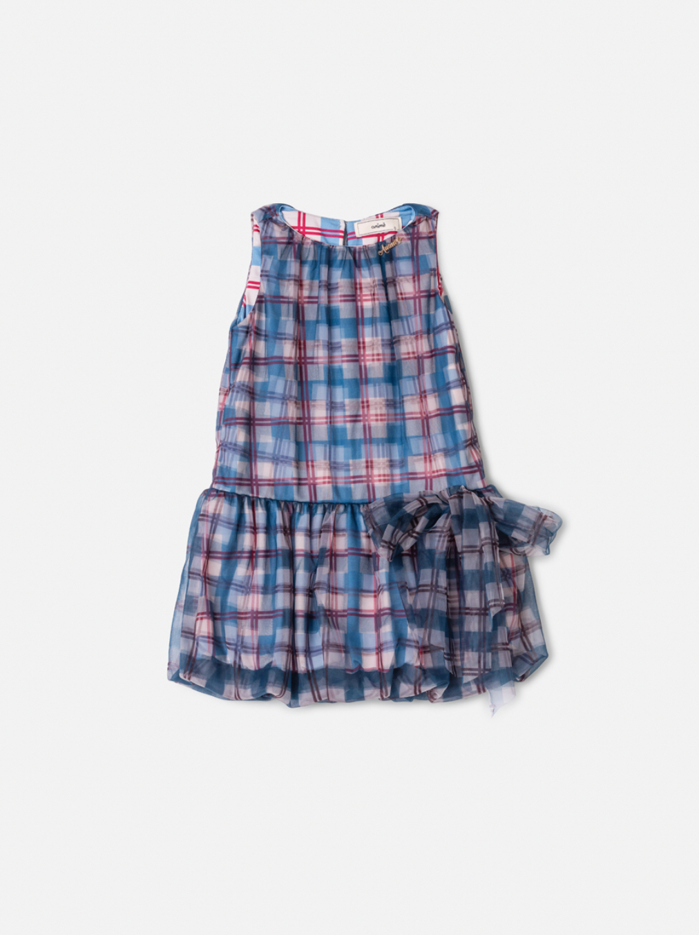 Vestido Infantil Tule Balonê Tartan Xadrez - Animê