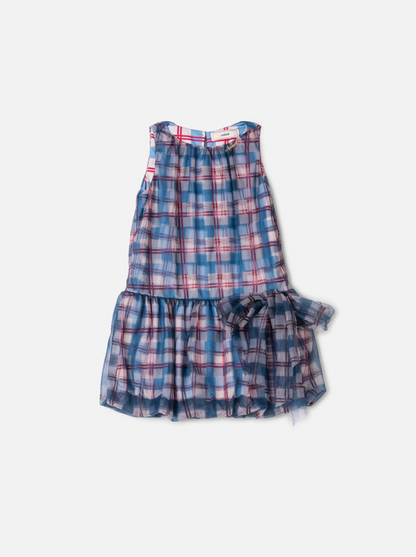 Vestido Infantil Tule Balonê Tartan Xadrez - Animê
