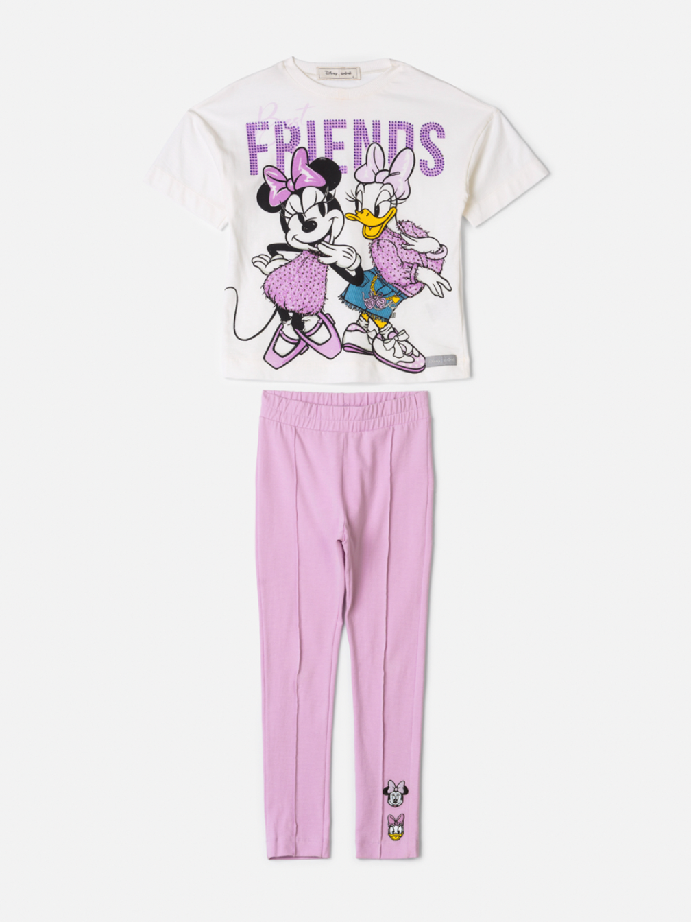 Conjunto Infantil Blusa Friends Minnie & Daisy e Legging Lilás - Animê