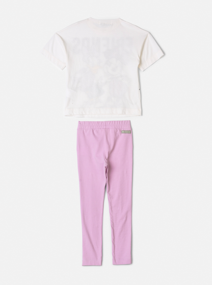 Conjunto Infantil Blusa Friends Minnie & Daisy e Legging Lilás - Animê
