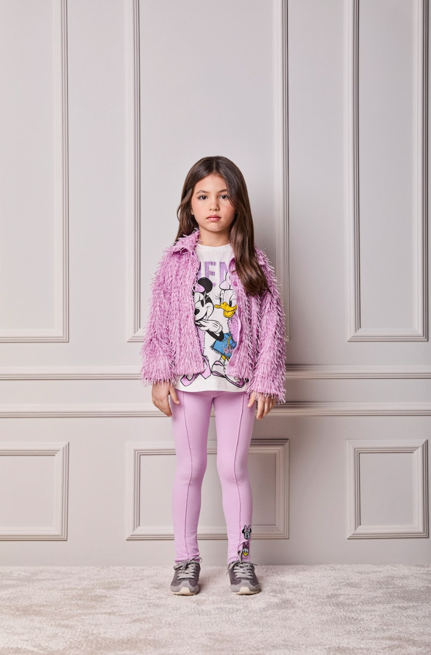 Conjunto Infantil Blusa Friends Minnie & Daisy e Legging Lilás - Animê