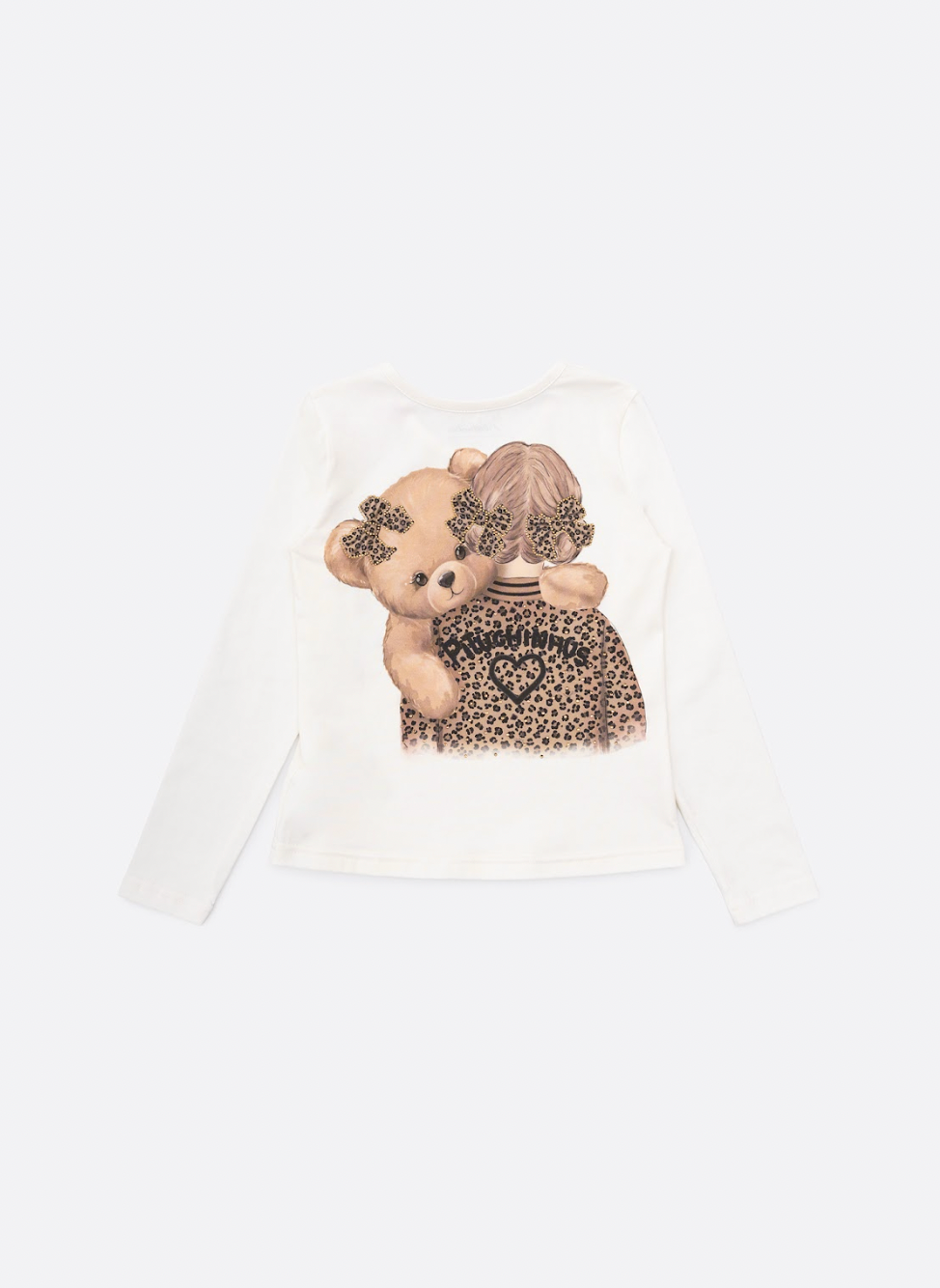 Conjunto Infantil Blusa Ursinha Love e Saia-shorts  Sarja Babadinho Oncinha - Pituchinhus