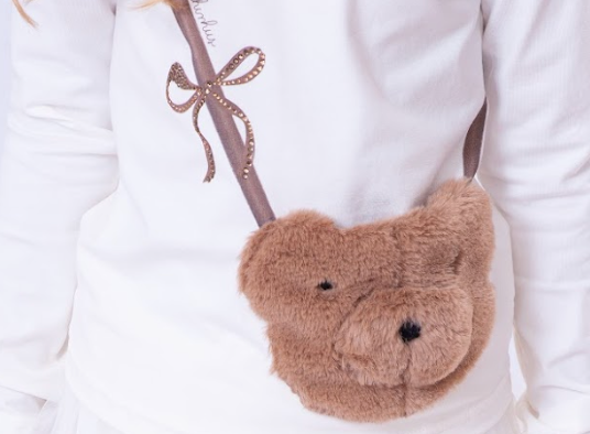 Conjunto Infantil Blusa Bolsa Pele Ursinha e Legging Infantil Light Oncinha - Pituchinhus