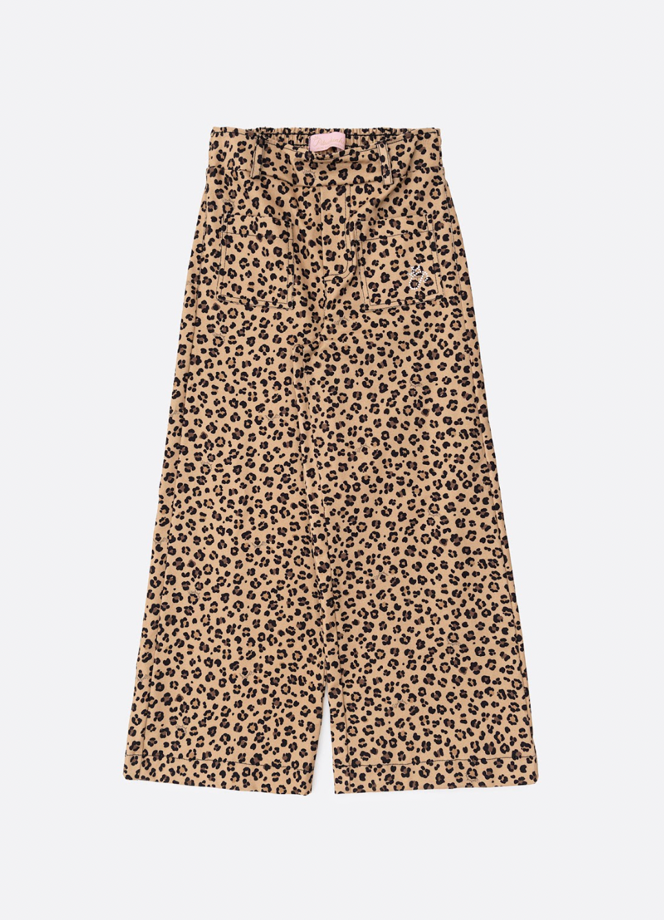 Conjunto Infantil Blusa  Ursinha Moldura Cristais e Calça  Sarja Reta Bolsos Oncinha - Pituchinhus