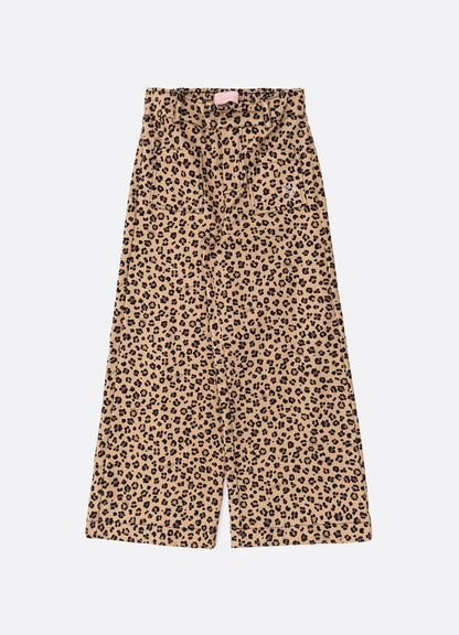 Conjunto Infantil Blusa  Ursinha Moldura Cristais e Calça  Sarja Reta Bolsos Oncinha - Pituchinhus