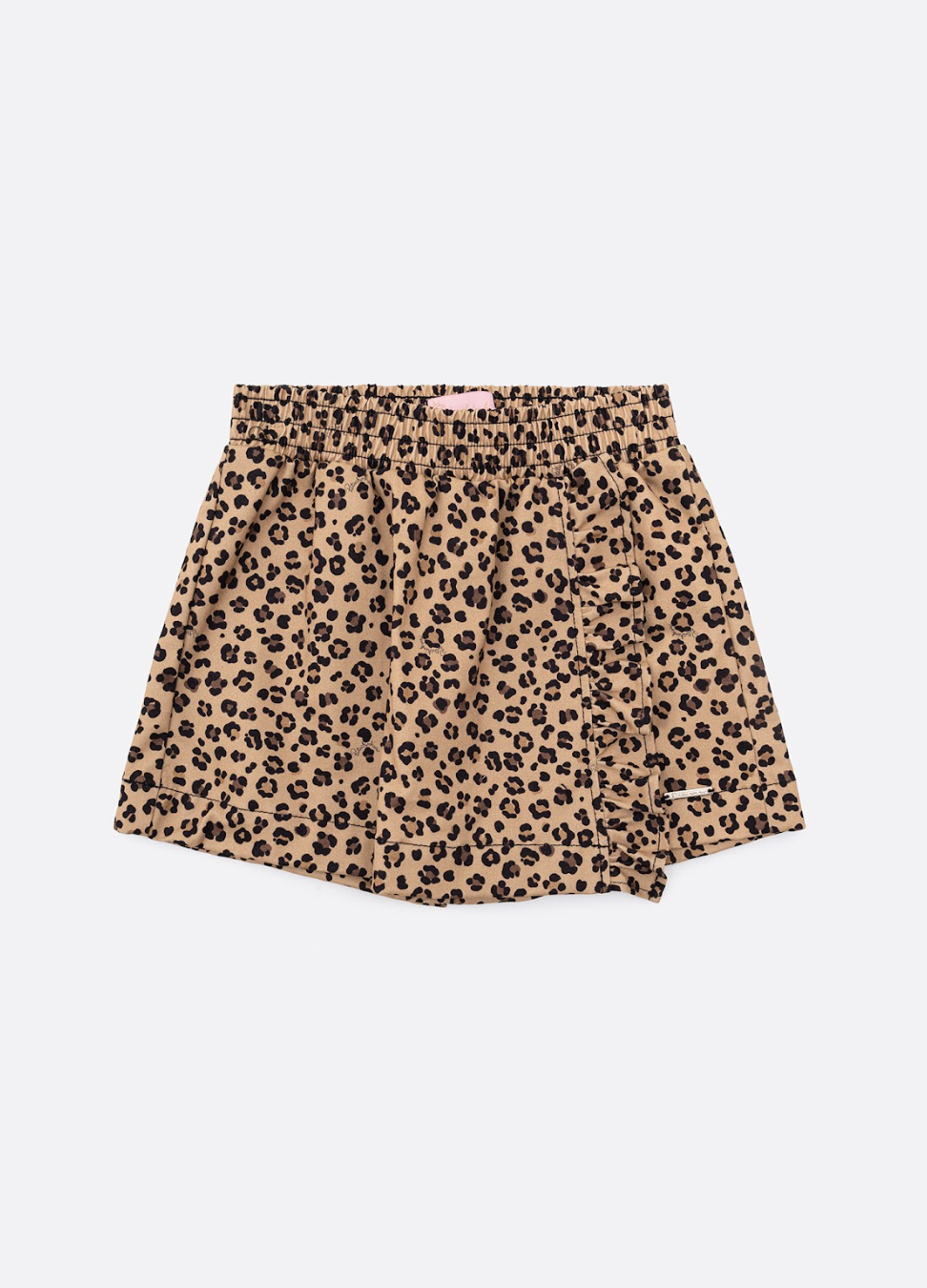 Conjunto Infantil Blusa Ursinha Love e Saia-shorts  Sarja Babadinho Oncinha - Pituchinhus