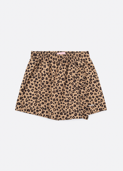 Conjunto Infantil Blusa Ursinha Love e Saia-shorts  Sarja Babadinho Oncinha - Pituchinhus
