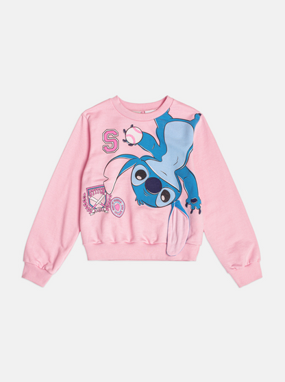 Conjunto Infantil Moletom Casaco Stitch  e Calça Rosa Blossom - Momi