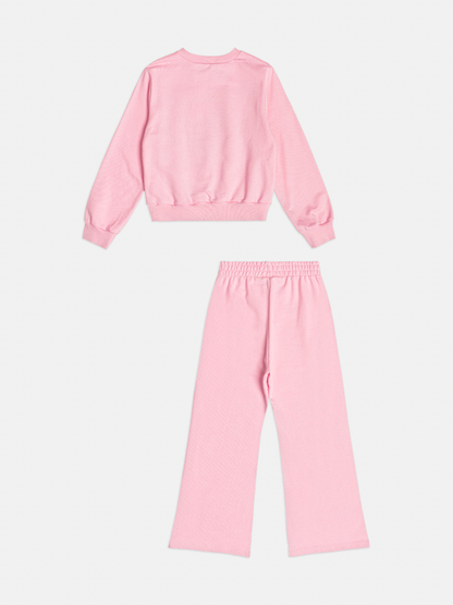 Conjunto Infantil Moletom Casaco Stitch  e Calça Rosa Blossom - Momi