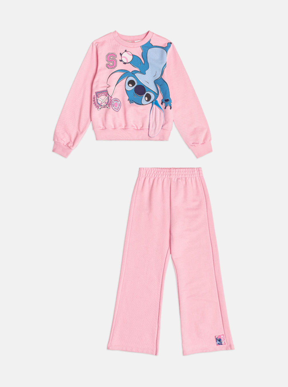 Conjunto Infantil Moletom Casaco Stitch  e Calça Rosa Blossom - Momi