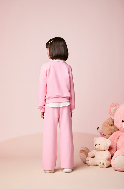 Conjunto Infantil Moletom Casaco Stitch  e Calça Rosa Blossom - Momi