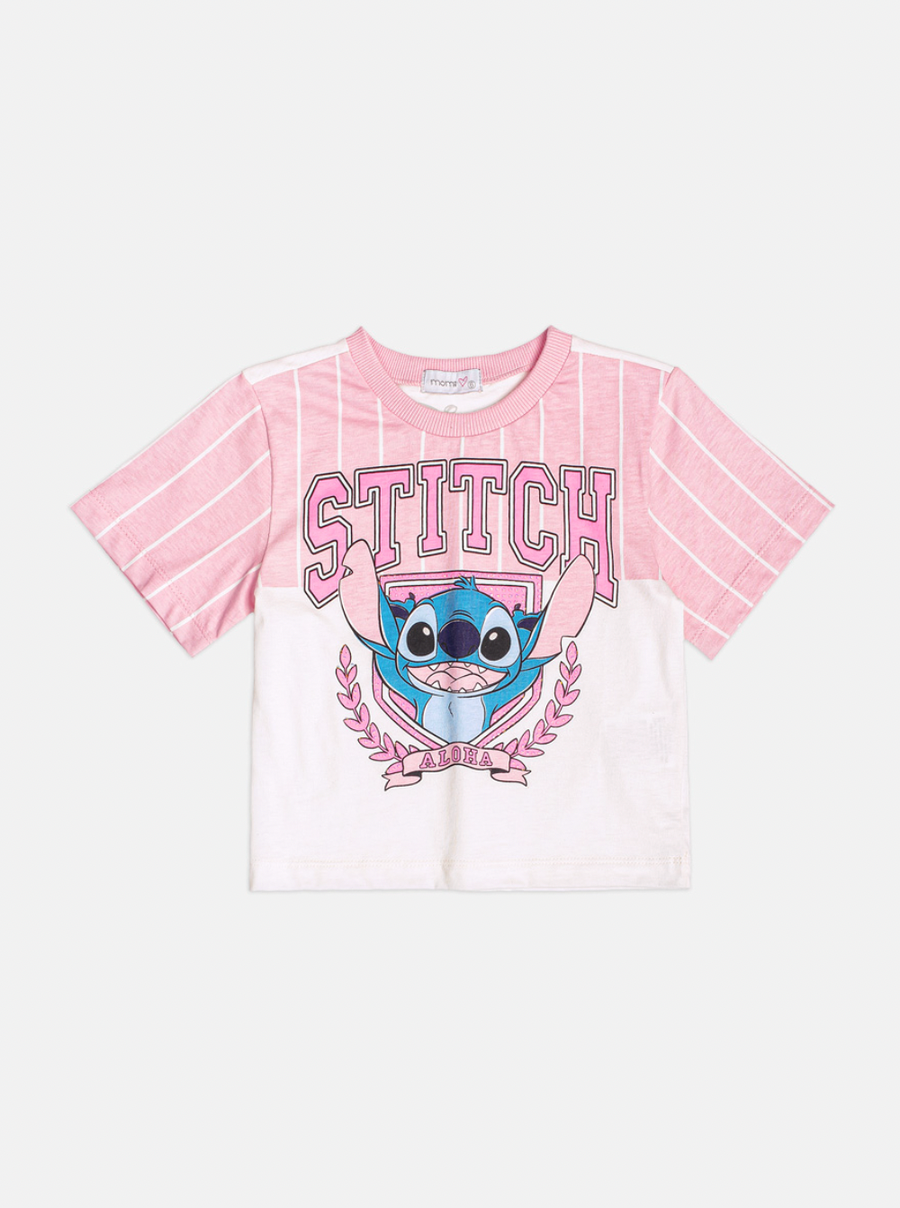 Conjunto Infantil Blusa Stitch  e Shorts  Rosa Blossom - Momi