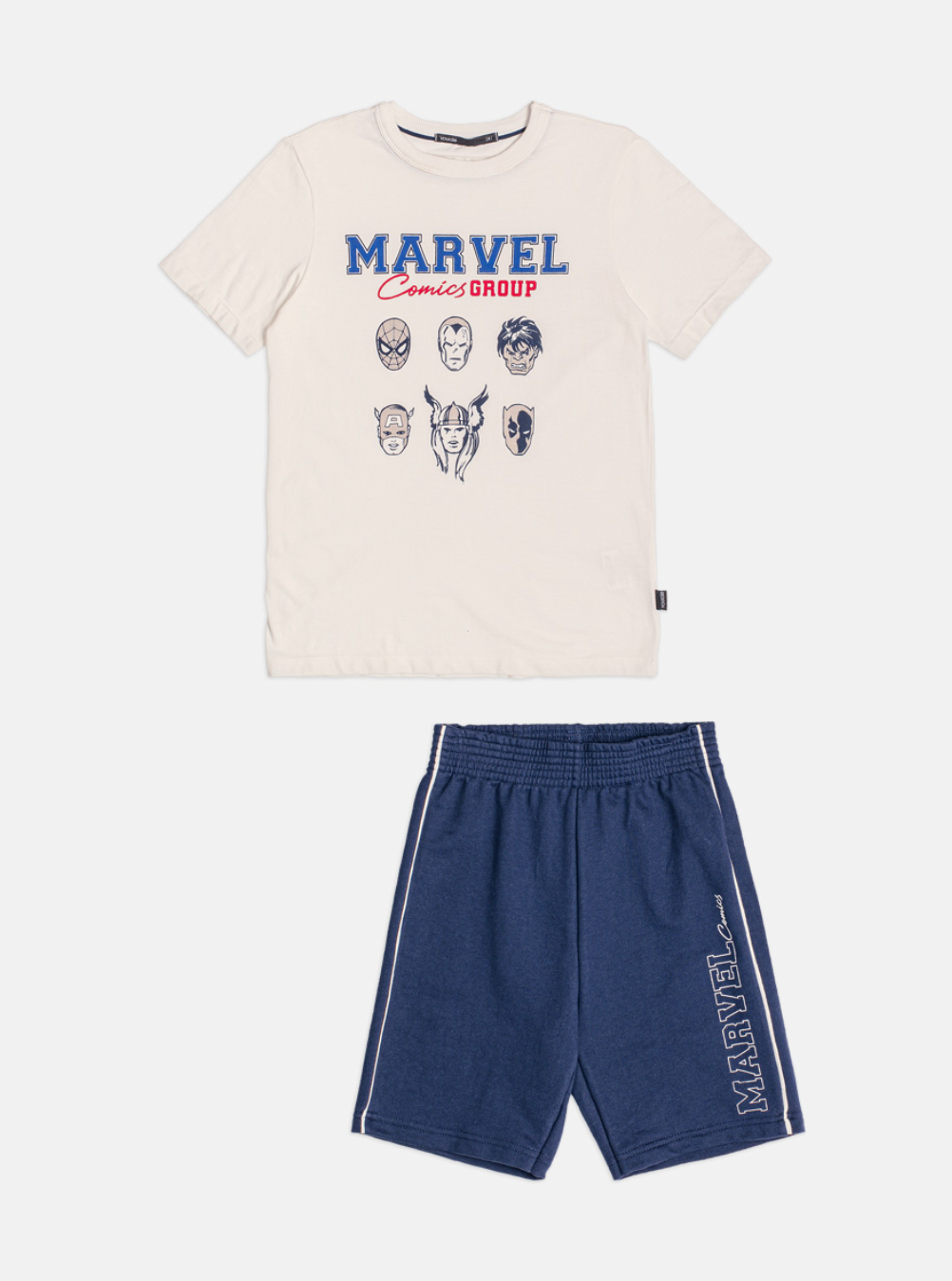 Conjunto Infantil Camiseta Marvel Comics Group e Bermuda Lateral Marvel - Youccie