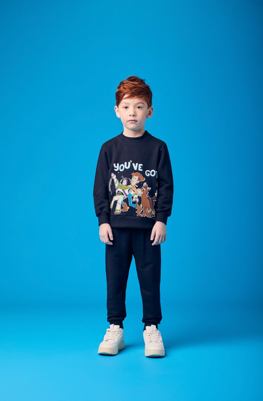 Conjunto Infantil Moletom Blusão Toy Story  e Calça Preta - Youccie