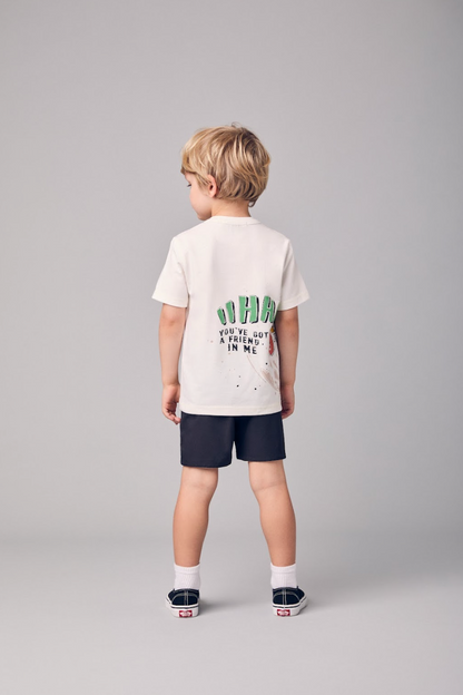 Conjunto Infantil Camiseta Toy Story  Woody e Bermuda  Moletom Preta - Youccie