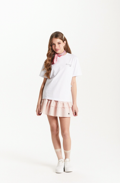 Conjunto Teen Camiseta Oversized All Need e Saia Listrada Lurex - Two In