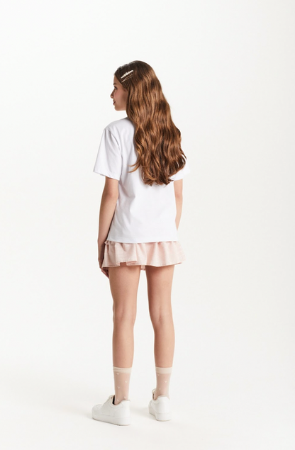 Conjunto Teen Camiseta Oversized All Need e Saia Listrada Lurex - Two In