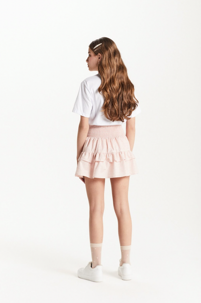 Conjunto Teen Camiseta Oversized All Need e Saia Listrada Lurex - Two In