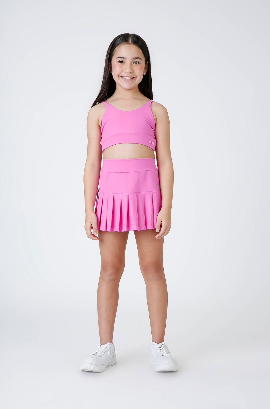 Conjunto Infantil Top Sara e Saia Lorena Patinação Rosa - Siri Sport
