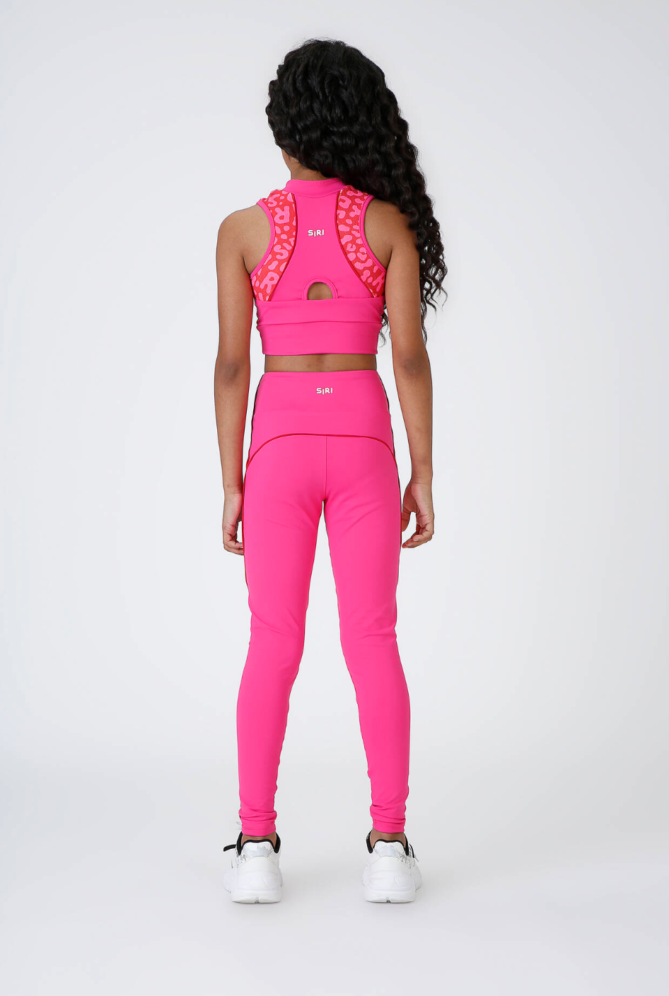 Conjunto Infantil Top e Legging Fuseau Atena Oncinha Pink - Siri Sport