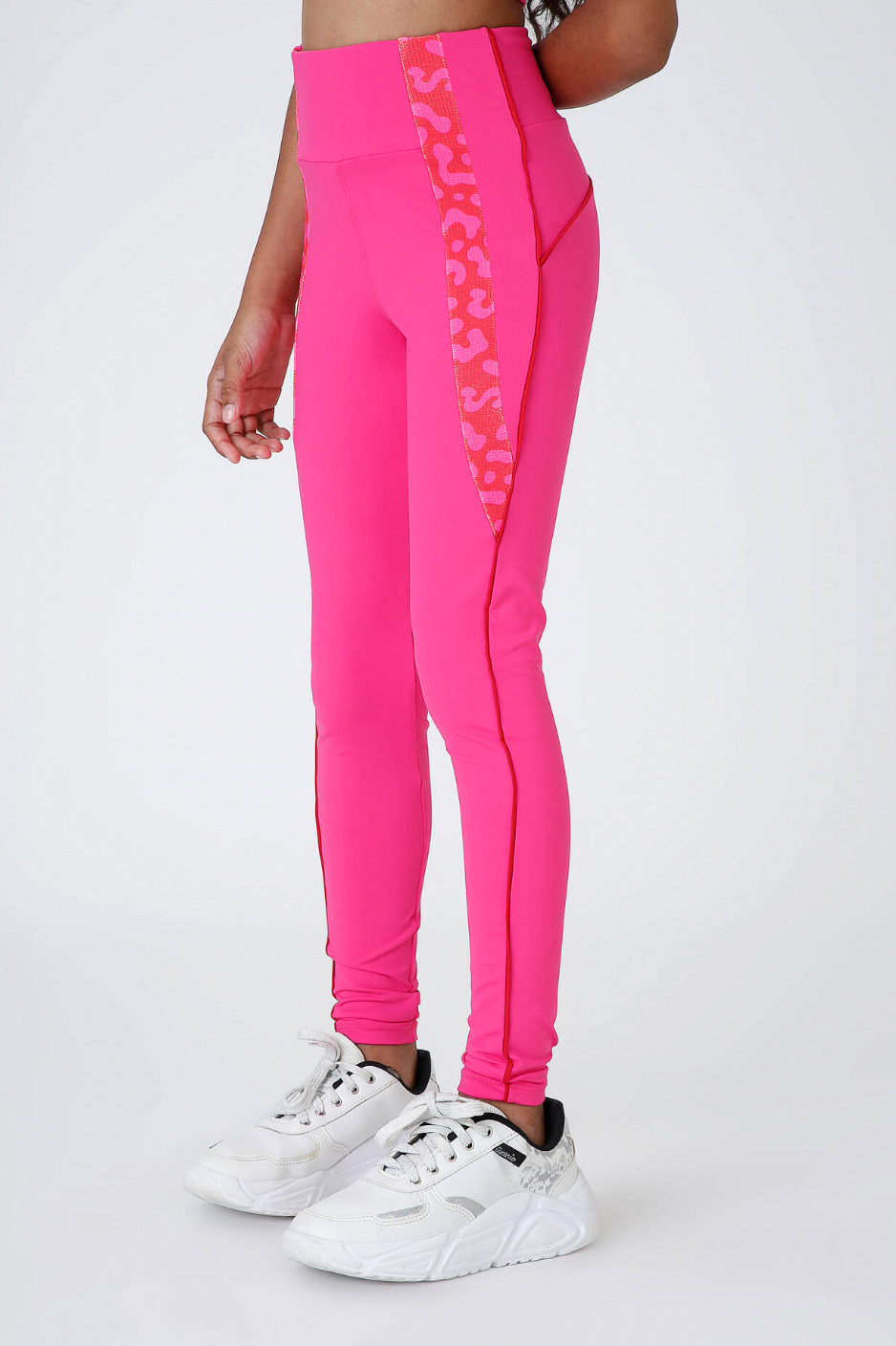 Conjunto Infantil Top e Legging Fuseau Atena Oncinha Pink - Siri Sport