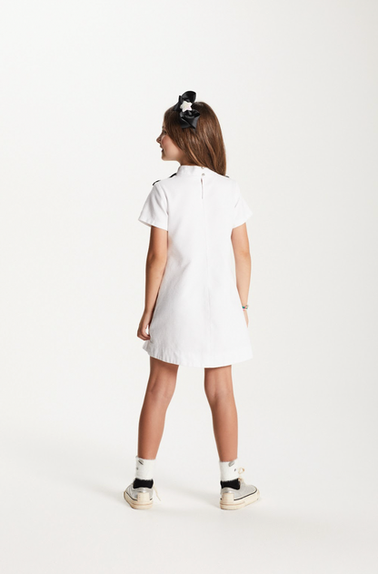 Vestido Infantil Jumper Piquet Sofia Flores - Um Mais Um