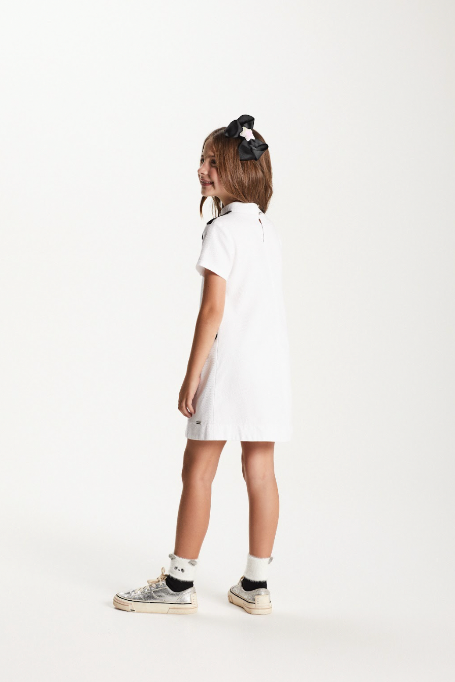 Vestido Infantil Jumper Piquet Sofia Flores - Um Mais Um