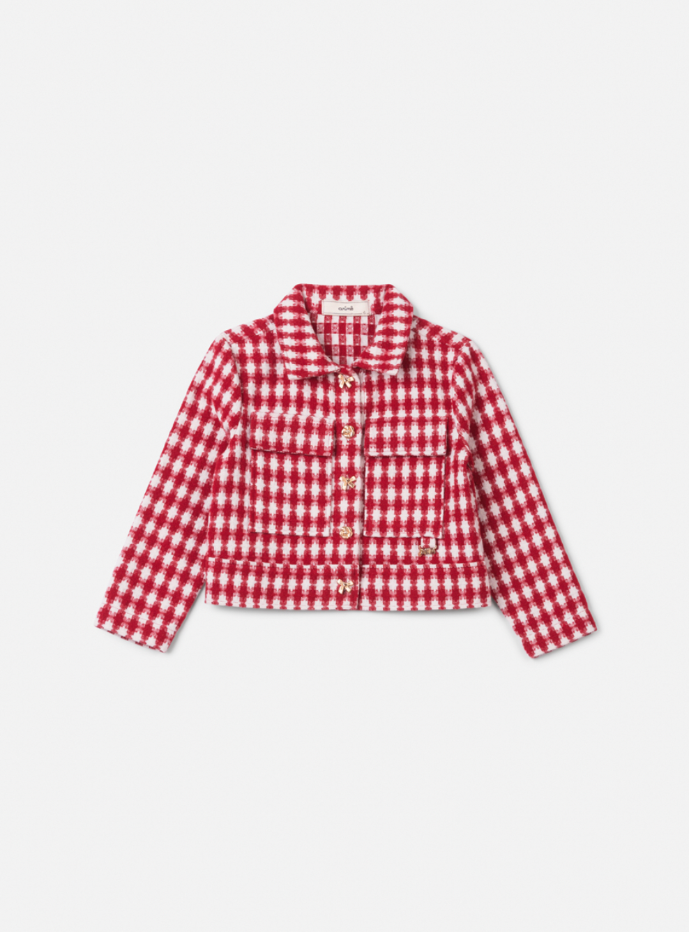 Conjunto Infantil Conceito Tweed Vermelho Casaco e Shorts Saia - Animê