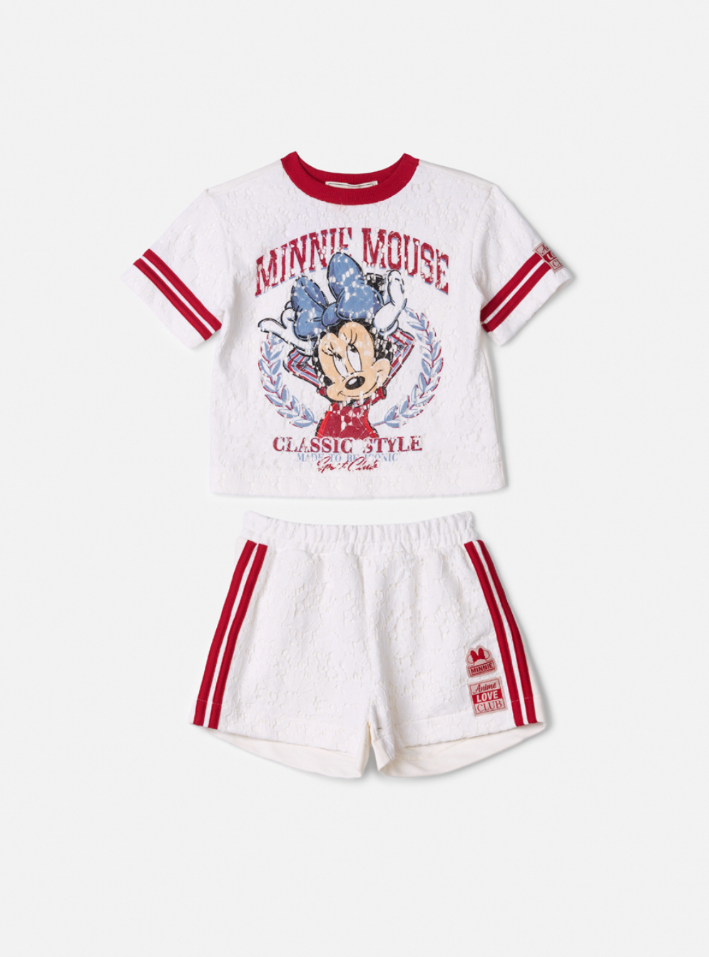 Conjunto Infantil Blusa e Shorts Minnie Mouse Classic Style Pérola - Animê