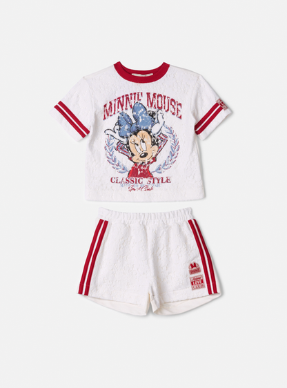 Conjunto Infantil Blusa e Shorts Minnie Mouse Classic Style Pérola - Animê
