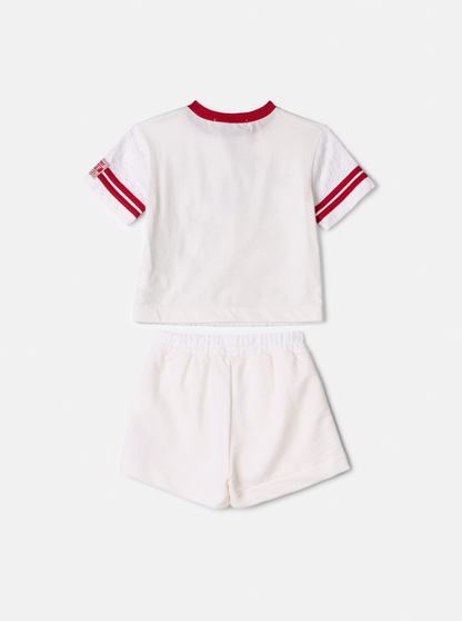 Conjunto Infantil Blusa e Shorts Minnie Mouse Classic Style Pérola - Animê