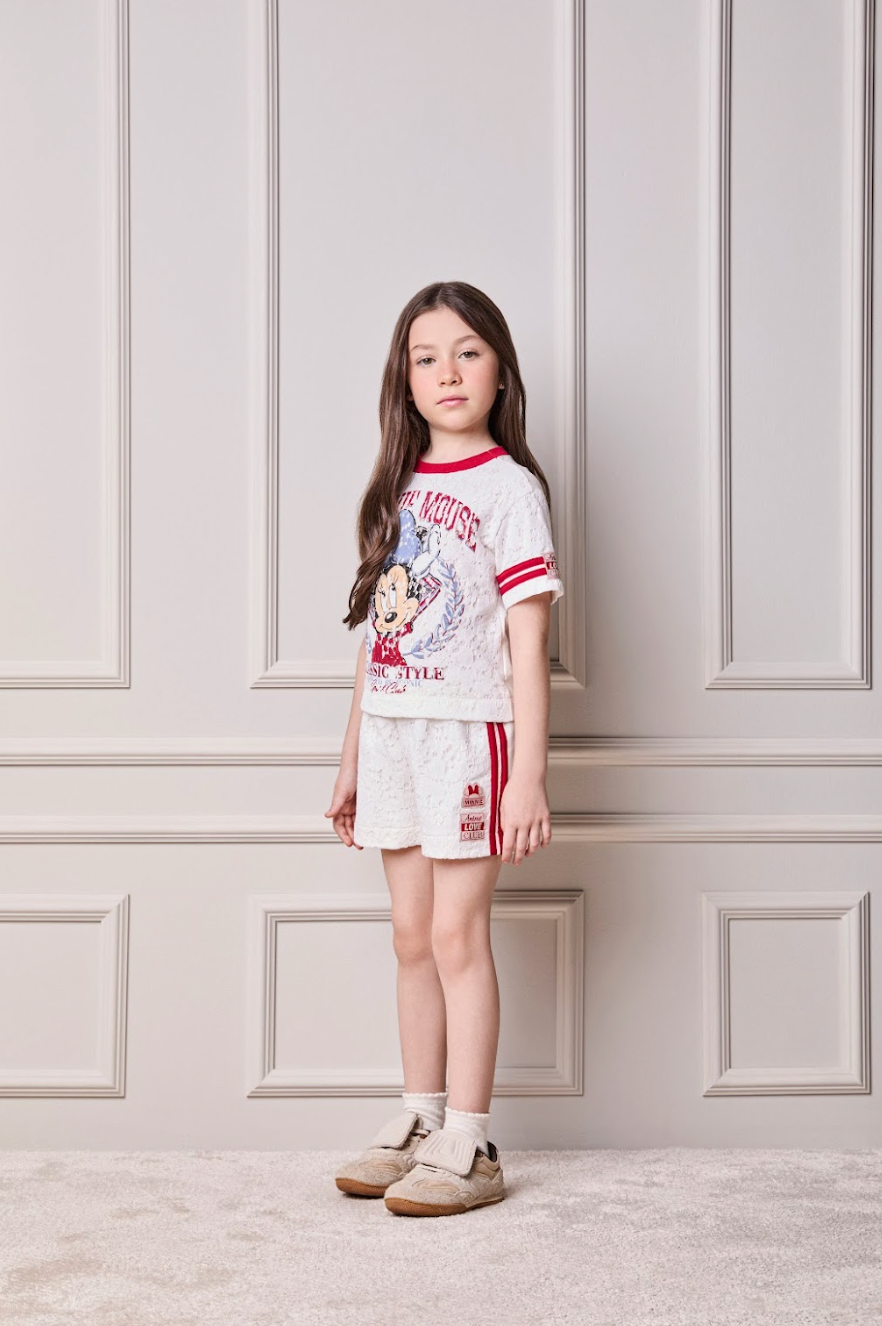Conjunto Infantil Blusa e Shorts Minnie Mouse Classic Style Pérola - Animê