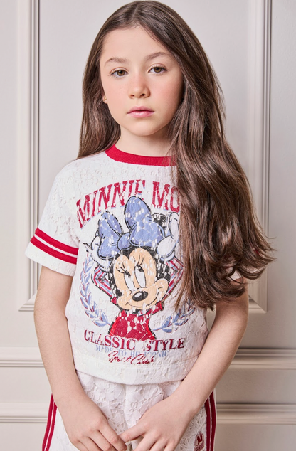 Conjunto Infantil Blusa e Shorts Minnie Mouse Classic Style Pérola - Animê