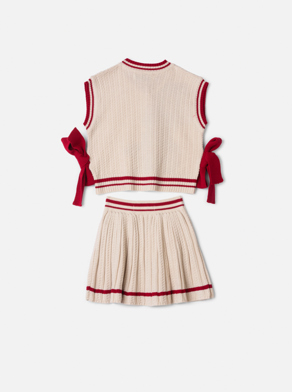 Conjunto Infantil Colete e Saia Tricot Minnie Pérola - Animê