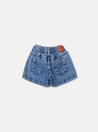 Conjunto Infantil Camiseta e Shorts Jeans Leitão & Pooh Rosa Cherry Donut - Animê Petite