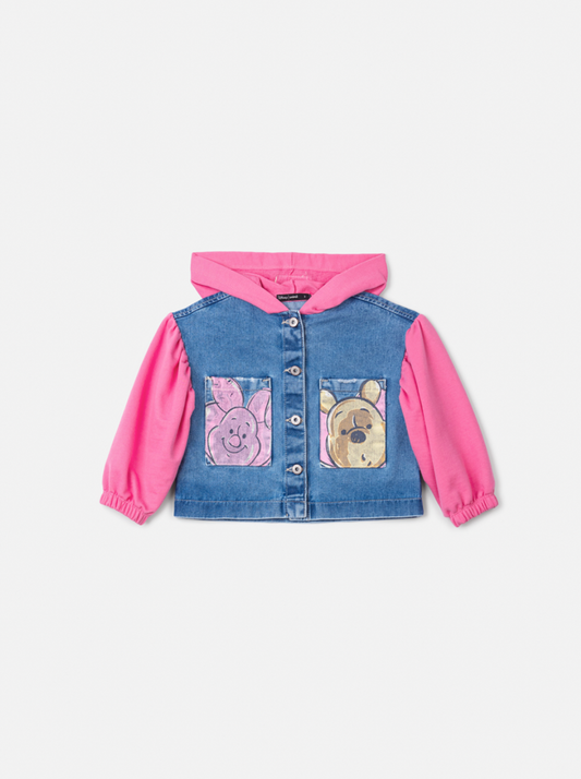 Conjunto Infantil Jaqueta Jeans Moletom Pooh e Calça Jeans Pooh - Animê Petite PRÉ-VENDA