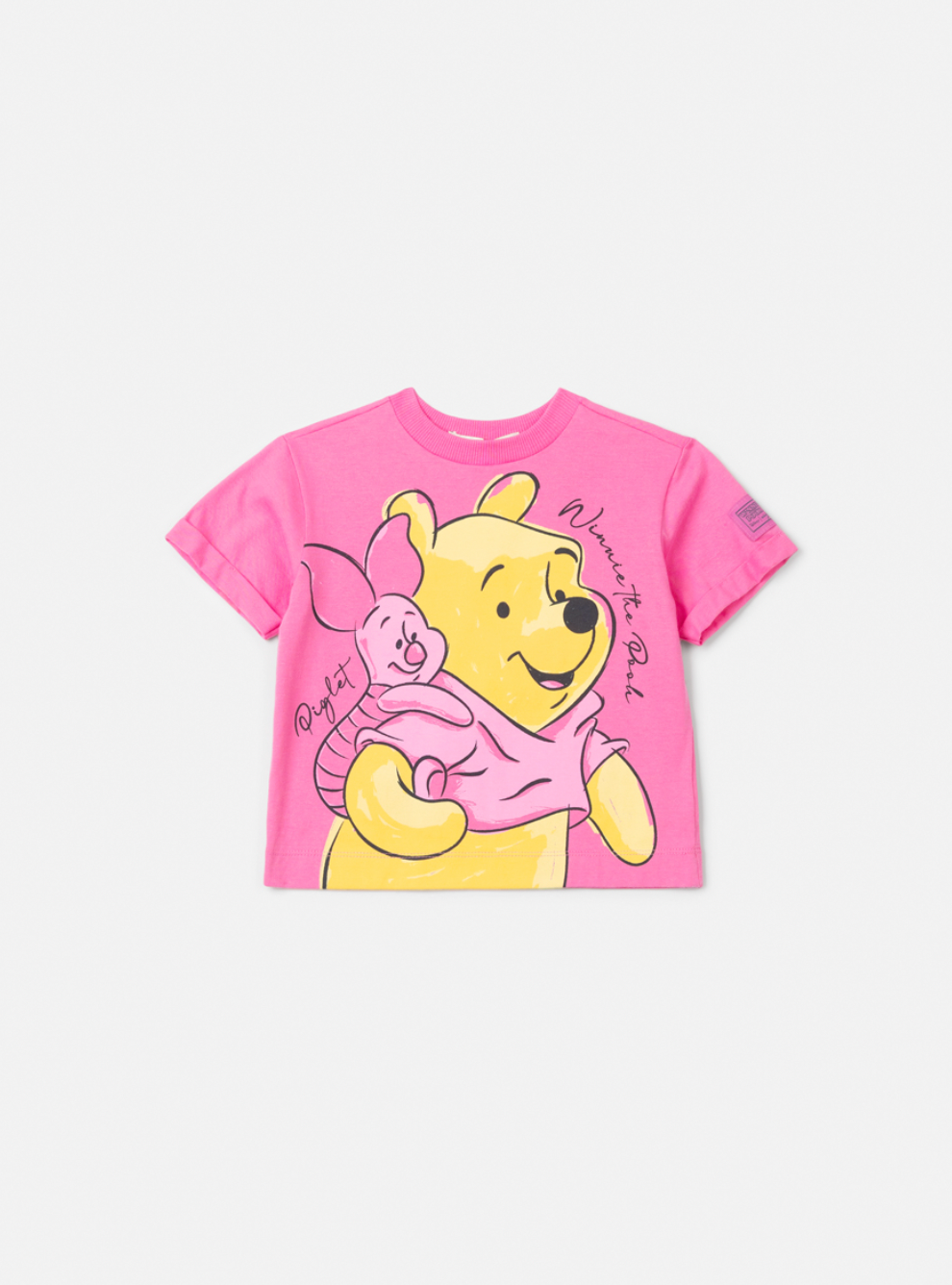 Conjunto Infantil Camiseta e Shorts Jeans Leitão & Pooh Rosa Cherry Donut - Animê Petite