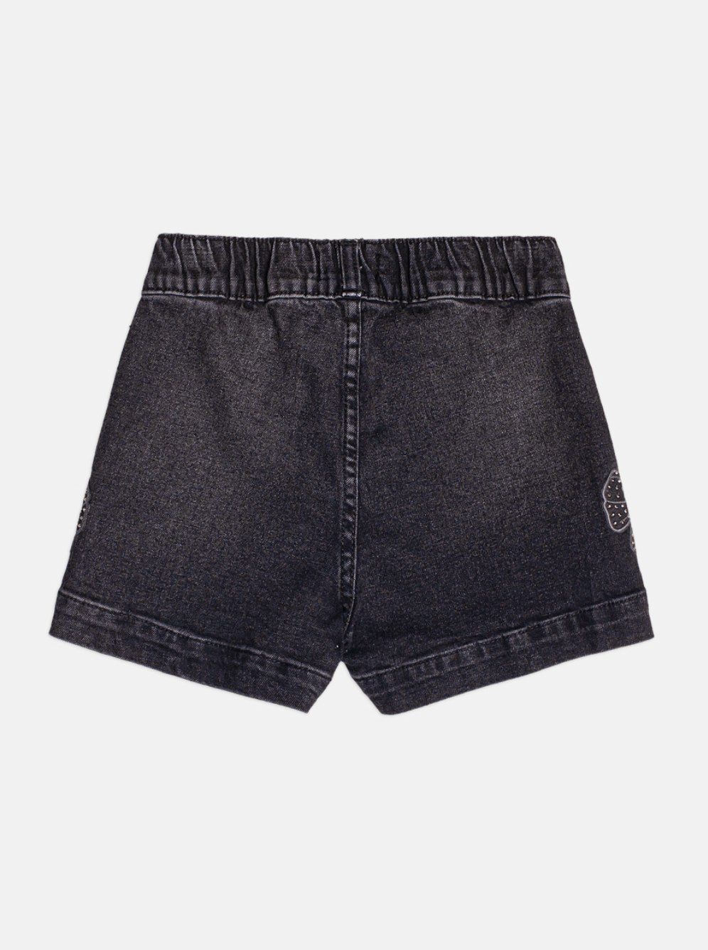 Conjunto Infantil Casaco Moletom Hello Kitty Mescla e Shorts Jeans  Black Laço Strass - Momi