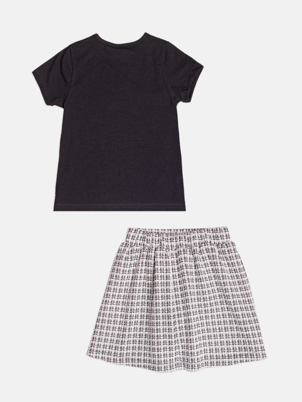 Conjunto Infantil Blusa Amazing Things Happen e Saia Tweed Preto - Momi